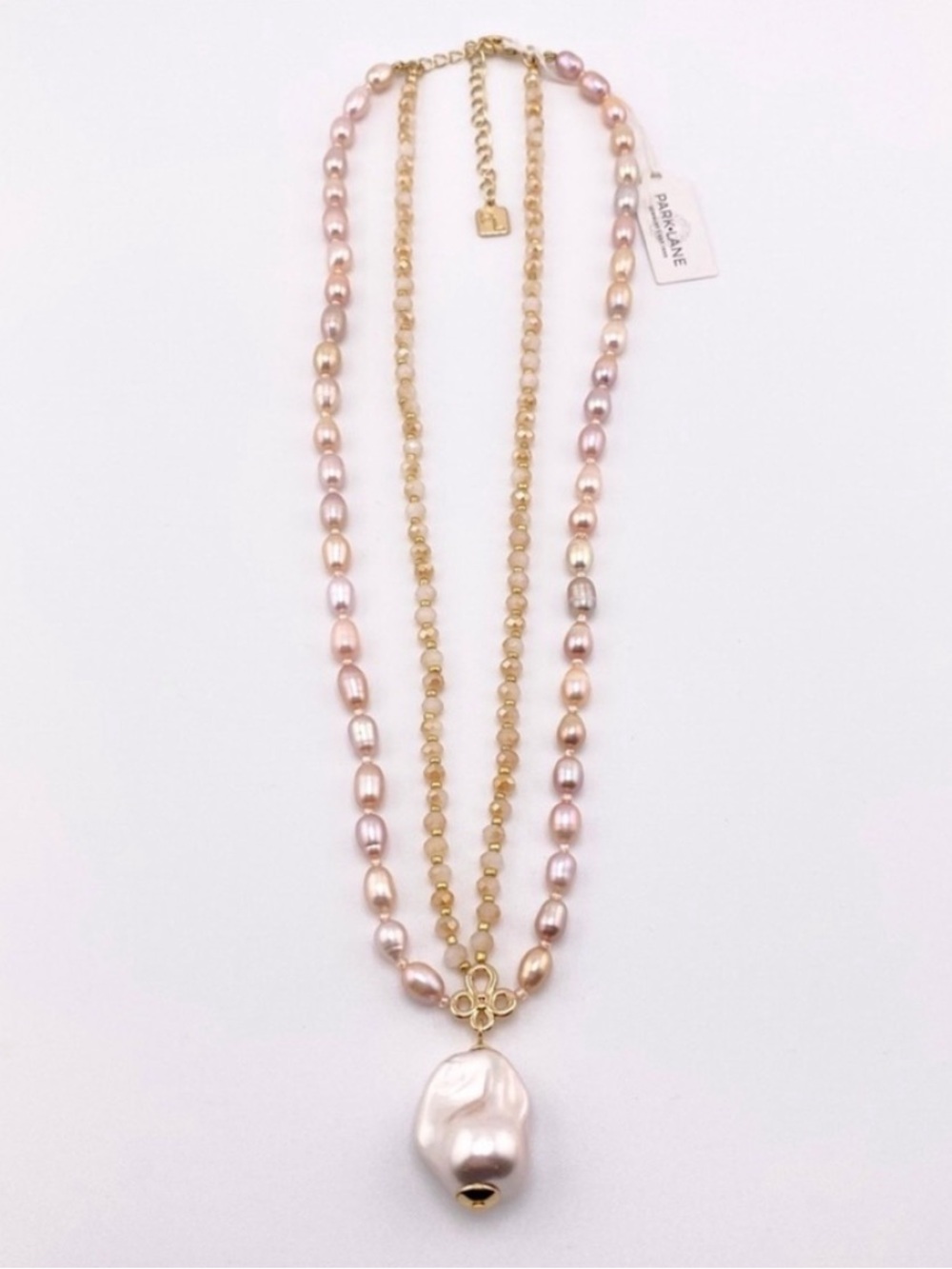 NEW Park Lane Luna Genuine Freshwater Pearls & Glass Pearls Pink Necklace